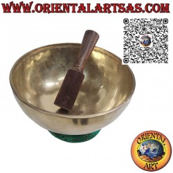 Bol chantant tibétain fait main "Nirmala" avec battant, 24 cm Ø, 1500 g, "Do", 130 Hz