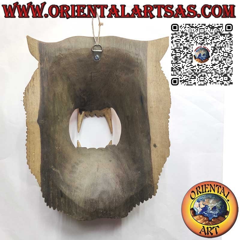 Maschera testa di tigre di legno hibiscus
