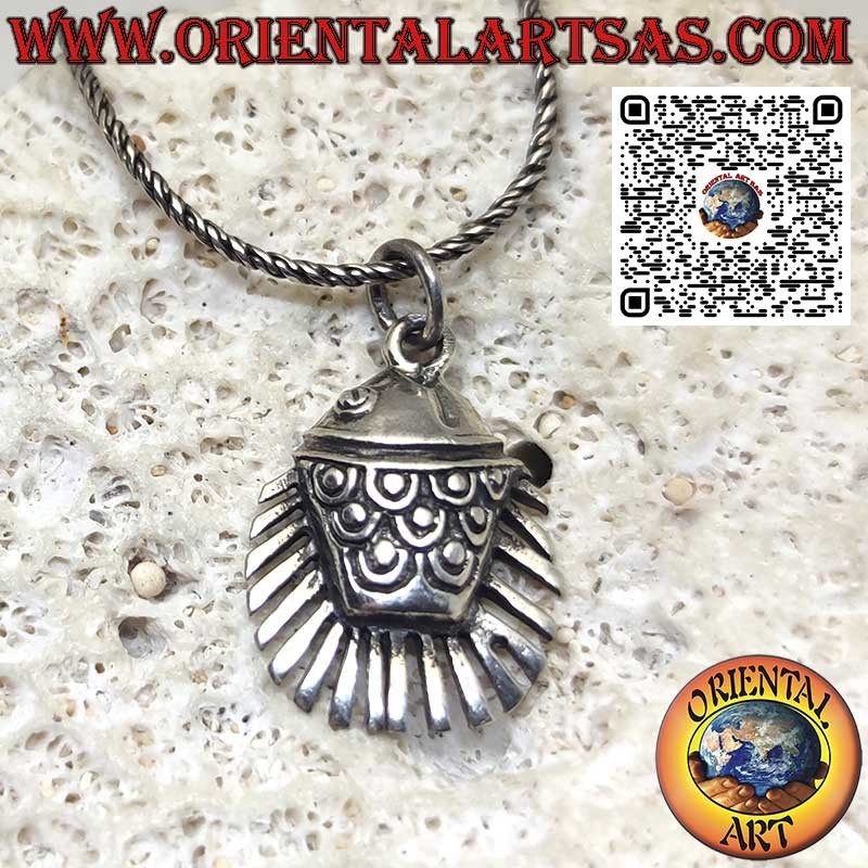 Silver pendant, the discus fish