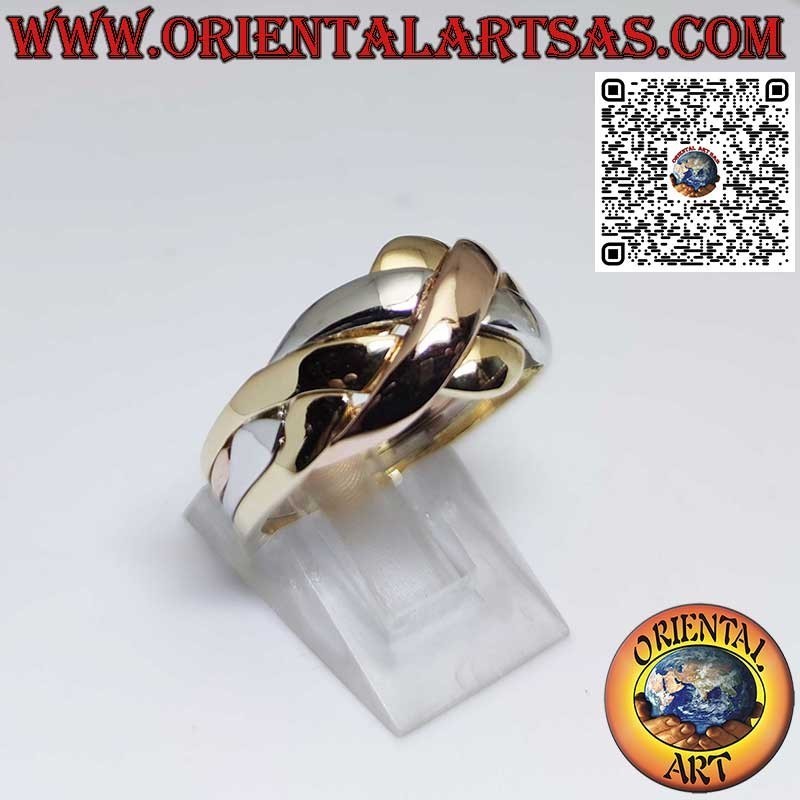 Turkish Faith Ring Made of 18K Yellow, Rose and White Gold