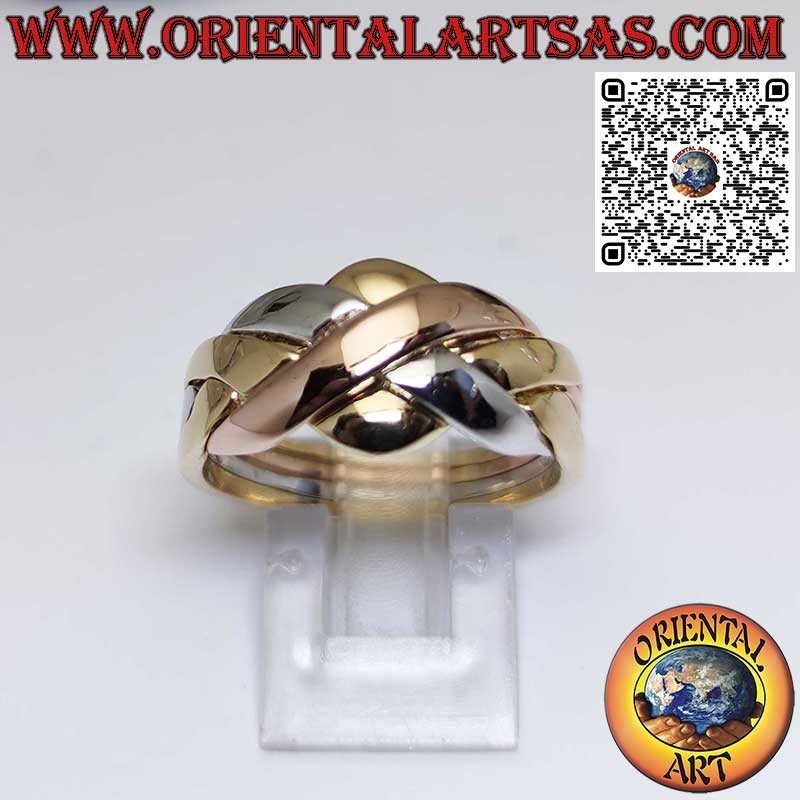 Alliance turque en or jaune, rose et blanc 18 carats