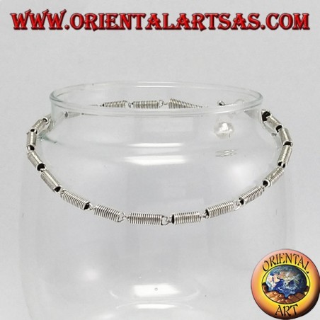 Cavigliere in argento con spirali ed 1 campanello