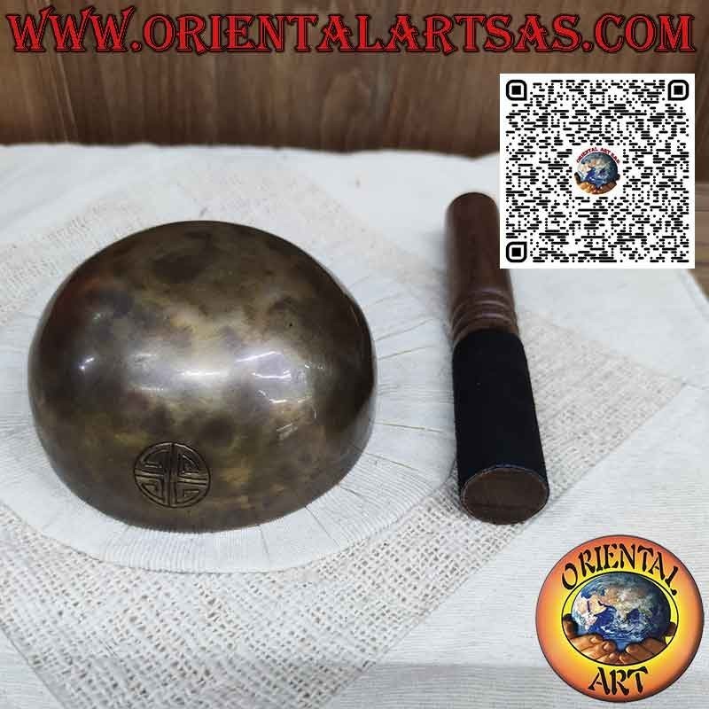 Campana tibetana Full moon fatta a mano, 14 cm Ø, 410gr., "La", 440 Hz