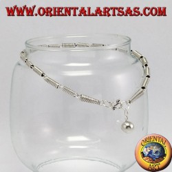 Silver ankle, with spirals and 1 bell