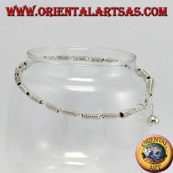 Silver ankle, with spirals and 1 bell