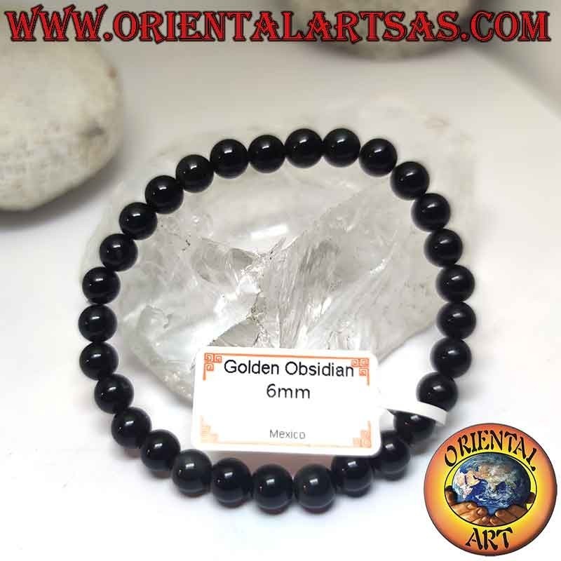 Bracelet Obsidienne Naturelle Élastique 6mm | Protection
