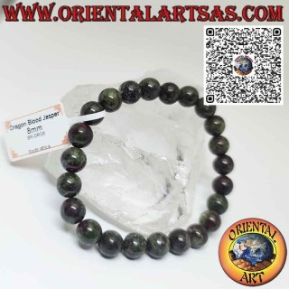 Pulsera de Jaspe Sangre de Dragón Natural 8mm Elástica