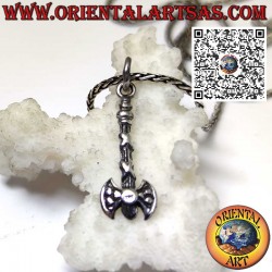 Pendentif en argent, double hache finie à la main