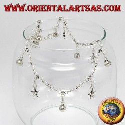 Silver ankle, with 5 stars and 7 bells