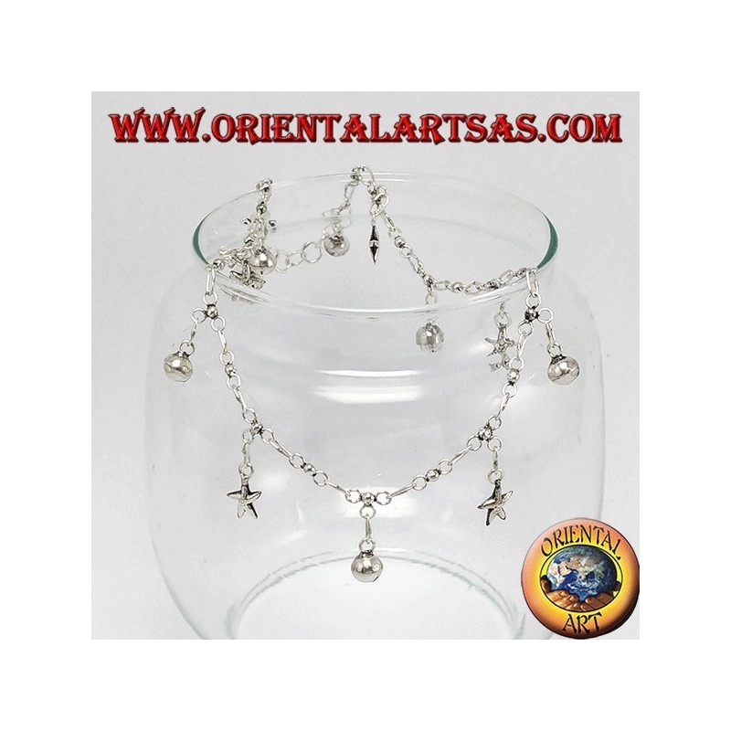 Silver ankle, with 5 stars and 7 bells