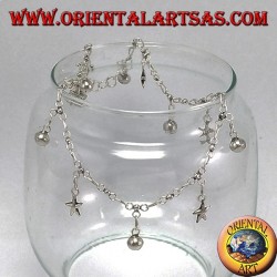 Silver ankle, with 5 stars and 7 bells