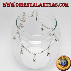 Silver ankle, with 5 stars and 7 bells