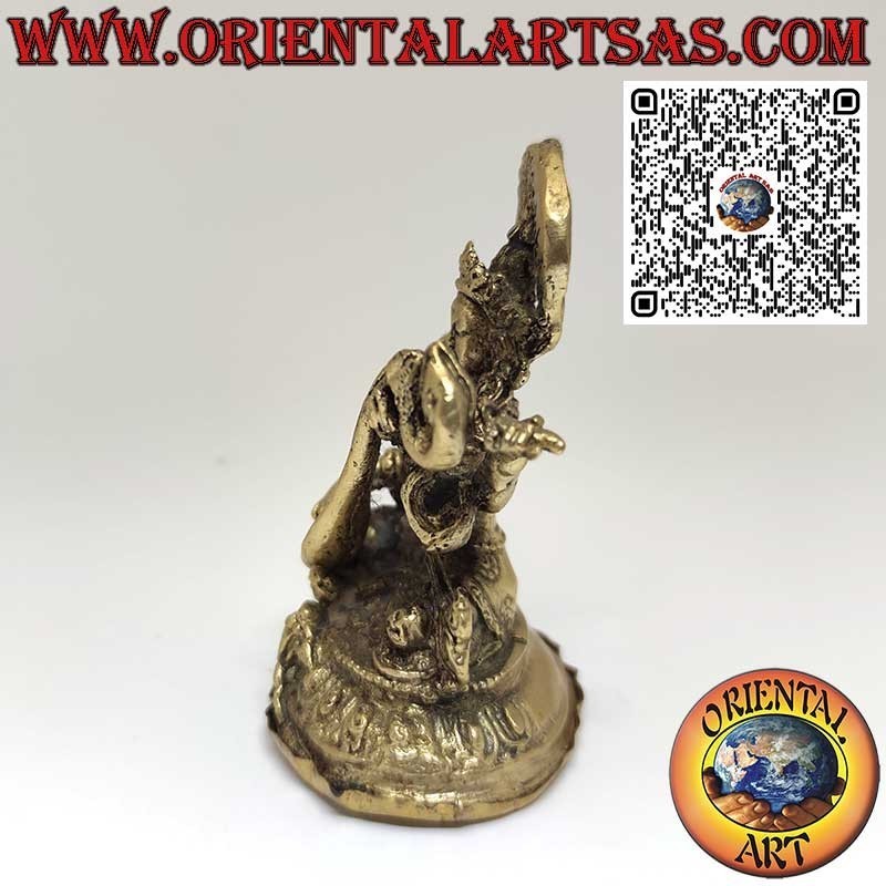 Bellissima scultura in ottone di Sarasvatī, dea della conoscenza e arte
