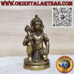 Scultura in ottone di Hanuman, simbolo di forza e protezione