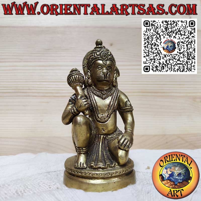 Scultura in ottone di Hanuman, simbolo di forza e protezione