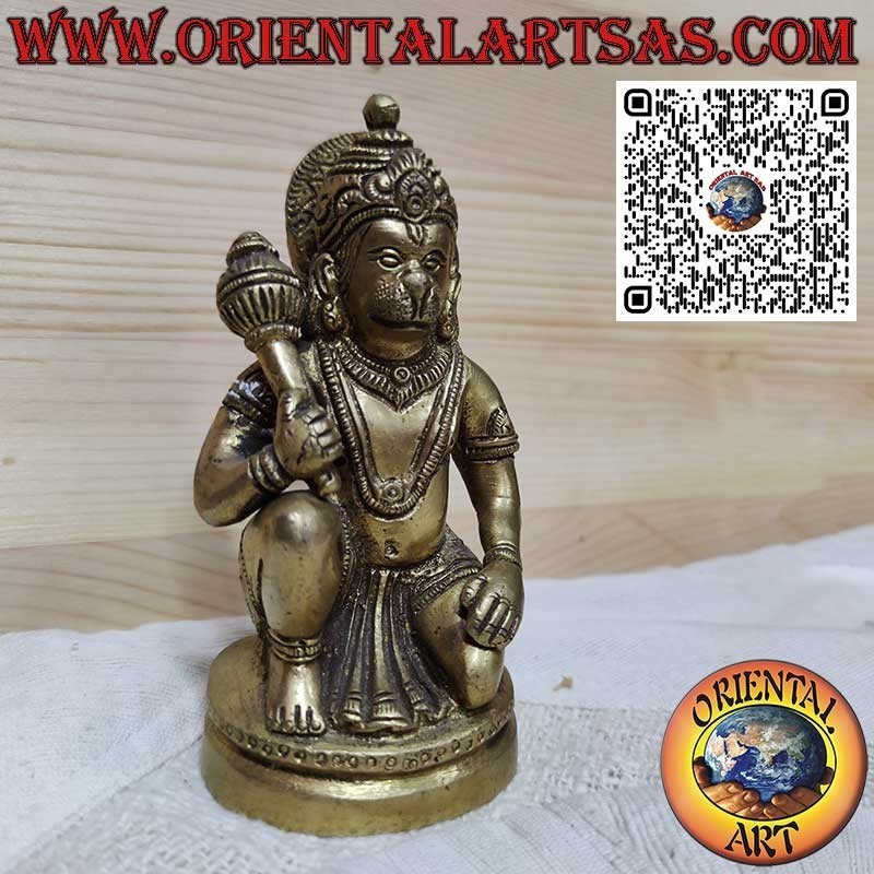 Messingskulptur von Hanuman, Symbol der Stärke und des Schutzes