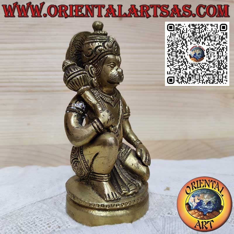 Brass sculpture of Hanuman, symbol of strength and protection