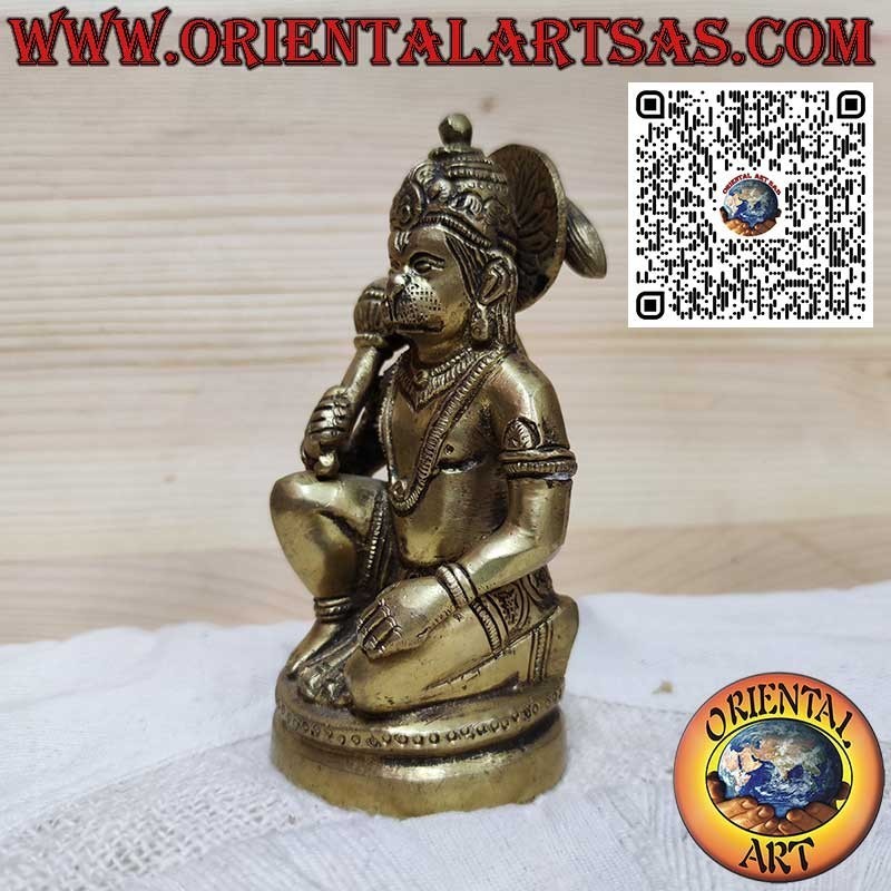 Messingskulptur von Hanuman, Symbol der Stärke und des Schutzes