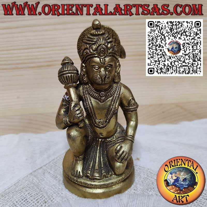 Scultura in ottone di Hanuman, simbolo di forza e protezione