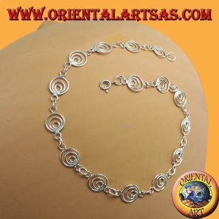 Bracelets de cheville en argent, avec de petits cercles