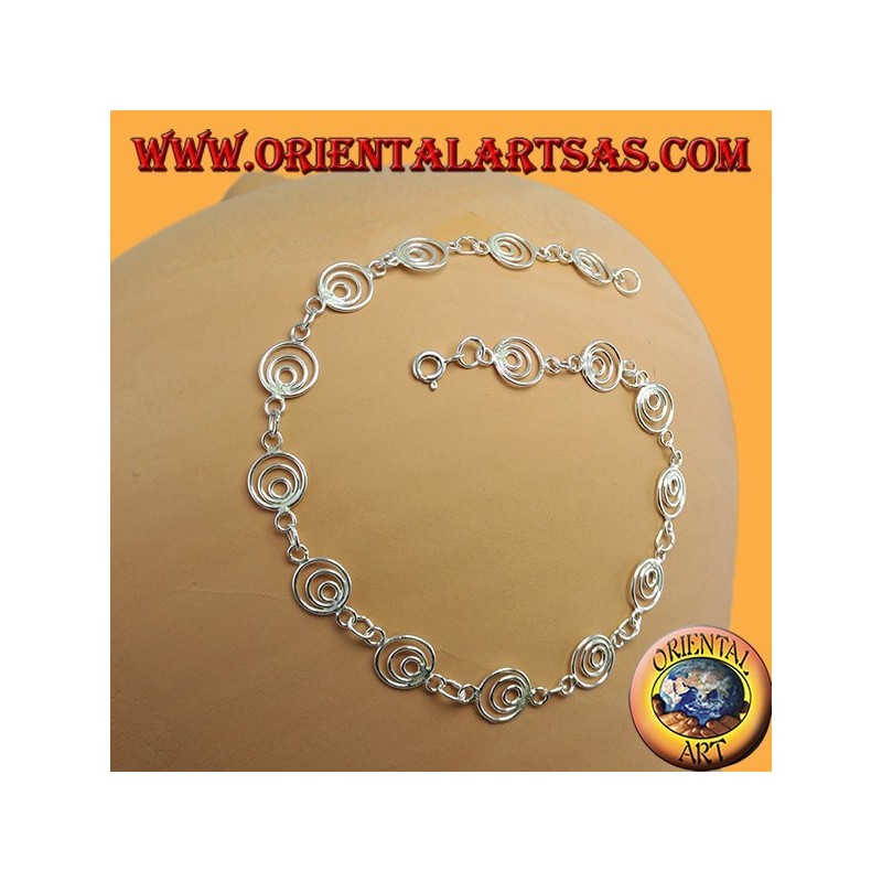 Bracelets de cheville en argent, avec de petits cercles