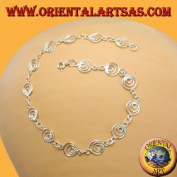 Bracelets de cheville en argent, avec de petits cercles