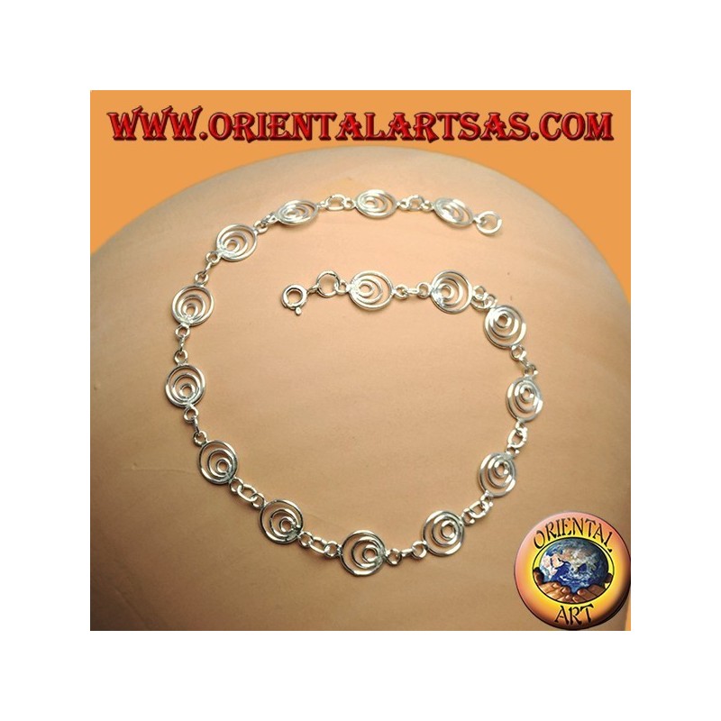 Bracelets de cheville en argent, avec de petits cercles