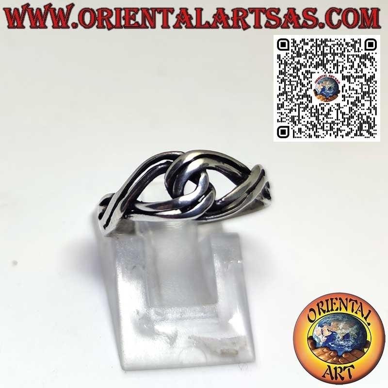 Bague en argent massif 925 noeud celtique d'amour