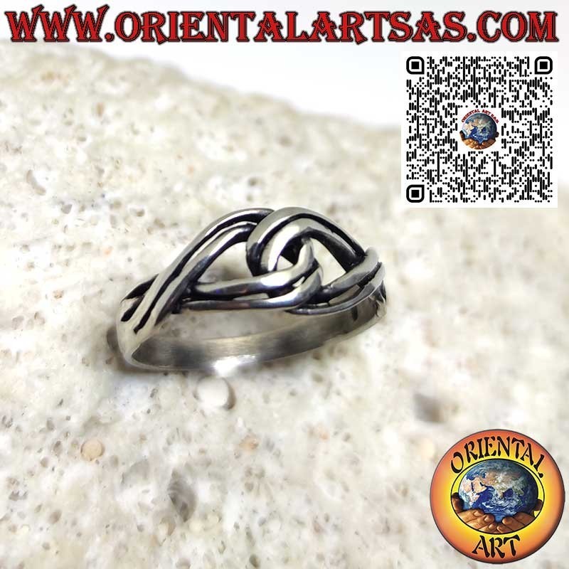 Anello in solido argento 925 intreccio nodo celtico dell'amore