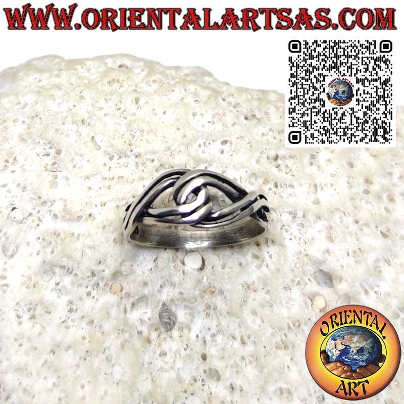 Bague en argent massif 925 noeud celtique d'amour