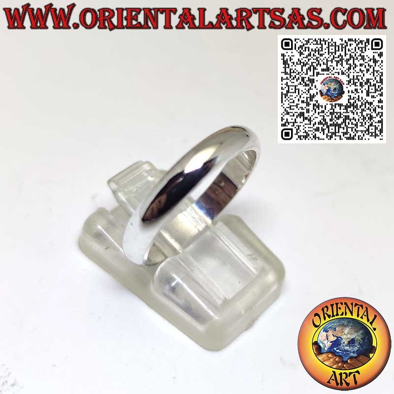 Anello a fedina semplice in argento anallergico da 4 millimetri