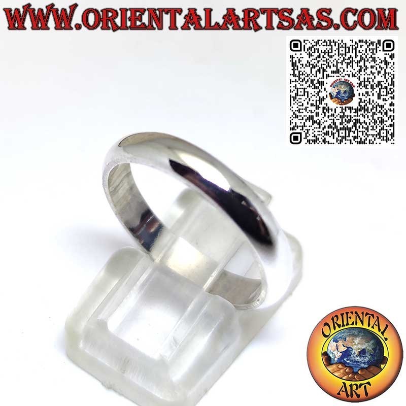 Simple band ring in hypoallergenic silver, 4 mm