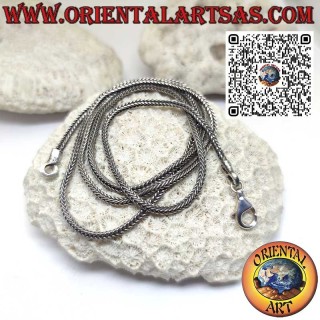 Collana in argento 925 ‰ con maglia snake quadrata  2*2 mm lunga cm67