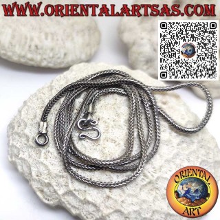 Collier en argent 925 ‰ avec chaîne serpent carrée de 2*2 mm, longueur 64 cm