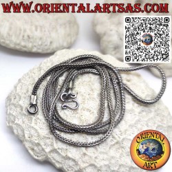 925 ‰ silver necklace with 2*2 mm square snake chain, 64 cm long