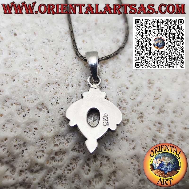 Pendentif en argent avec topaze jaune naturelle sur monture ethnique