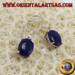 Silber Ohrringe mit Lapislazuli Oval