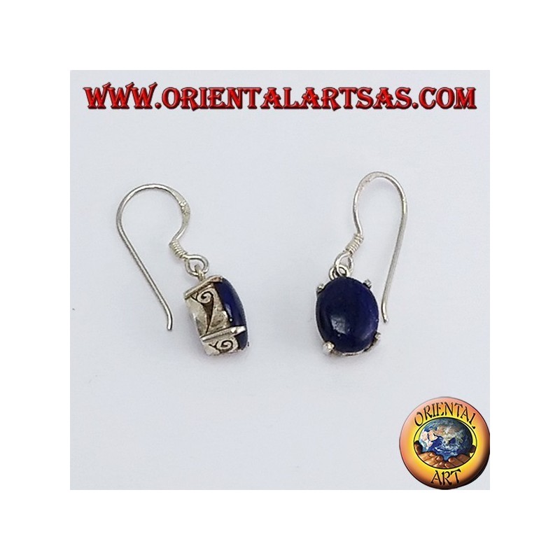 Silber Ohrringe mit Lapislazuli Oval