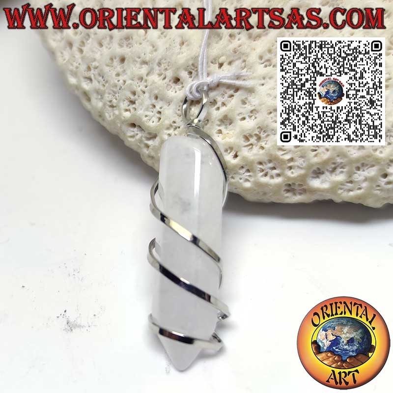Pendentif Cristal de Roche Naturel Pointe Hexagonale
