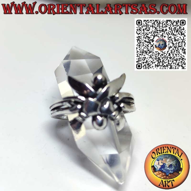 Turkish 4-strand silver ring with two Nepalese Kukri knives
