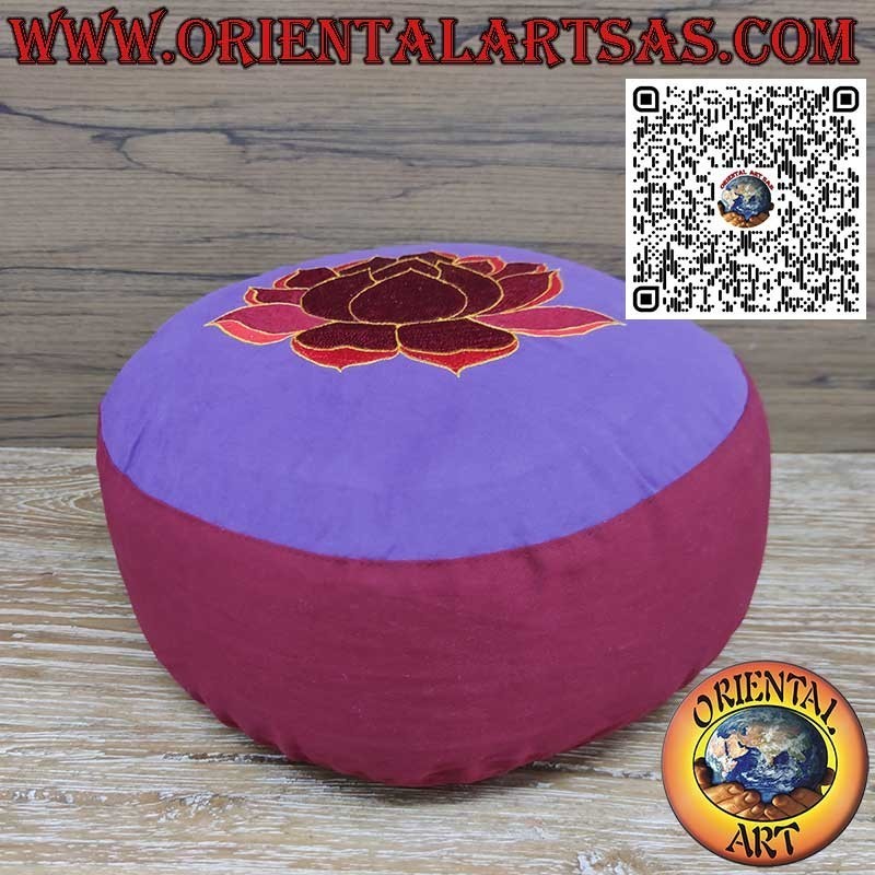 Meditationskissen Buchweizenschalen Nepal | Zafu Lotus Stickerei