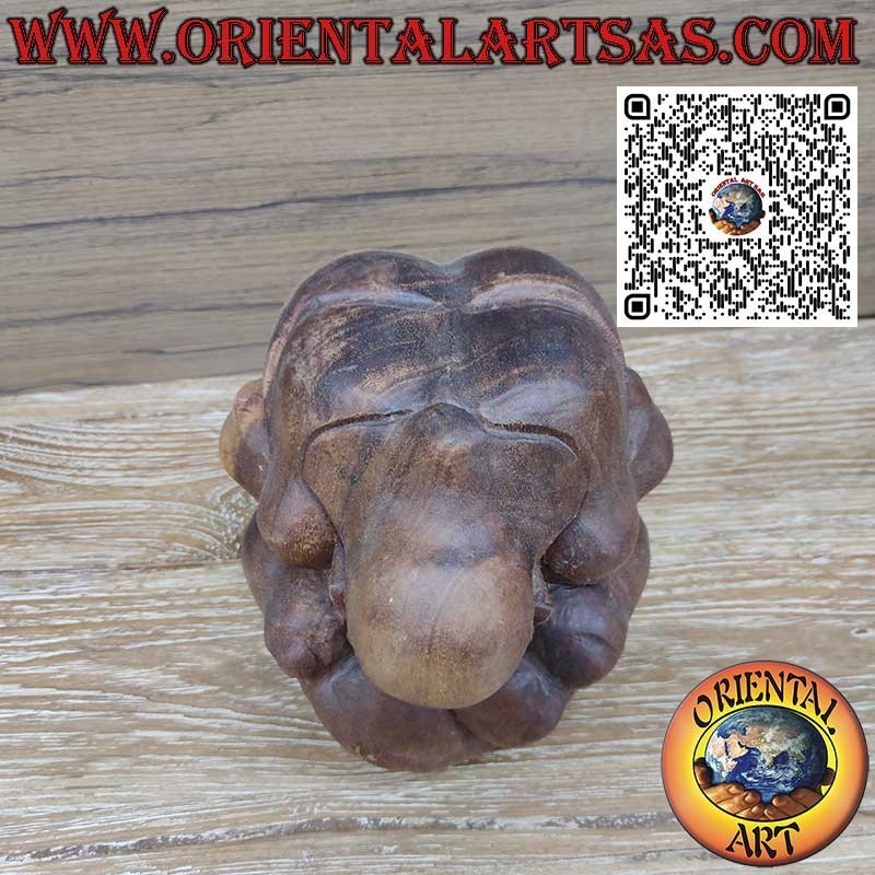 Sculpture "Yogi" le maître de yoga en bois de suar 20cm. fait à la main