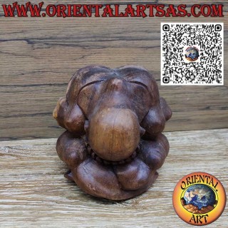Scultura "Yogi" il maestro di yoga in legno di suar da 20cm. fatta a mano