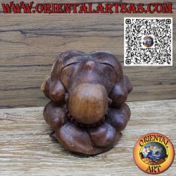 Skulptur „Yogi“, der Yoga-Meister aus 20 cm großem Suar-Holz. handgefertigt