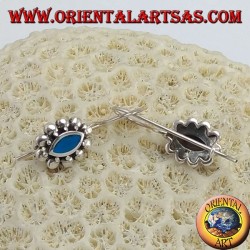 Pendientes de plata con pasta de color turquesa de traslado