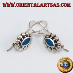 Pendientes de plata con pasta de color turquesa de traslado