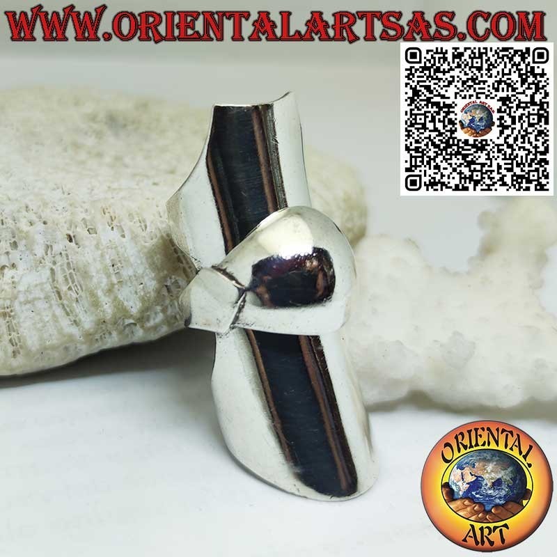 Anello Armatura medievale in solido argento, mobile semplice e robusto
