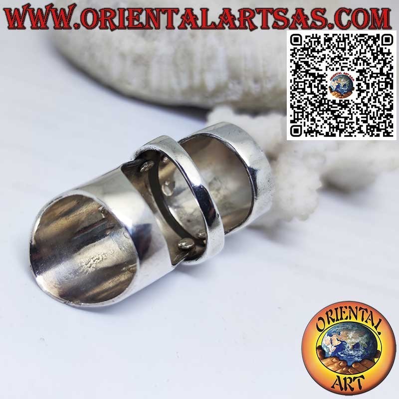 Solid Silver Medieval Armor Ring, Simple and Sturdy Mobile