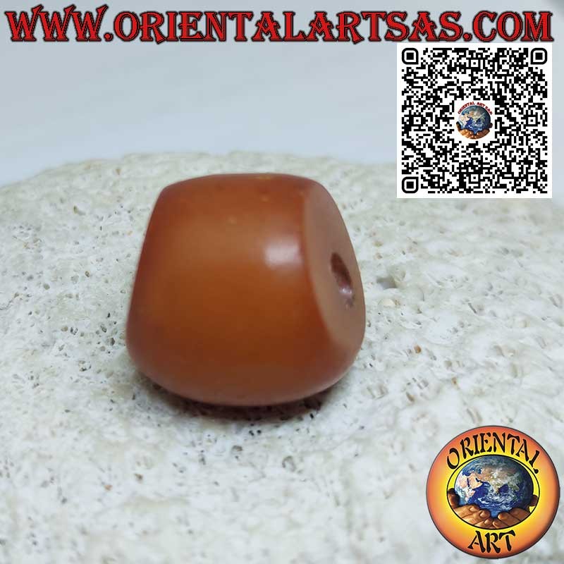 Auténtico collar de ámbar tibetano antiguo, cilindro