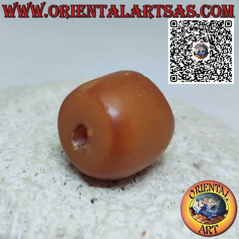 Cilindro Ámbar Tibetano Antiguo Auténtico para Collar
